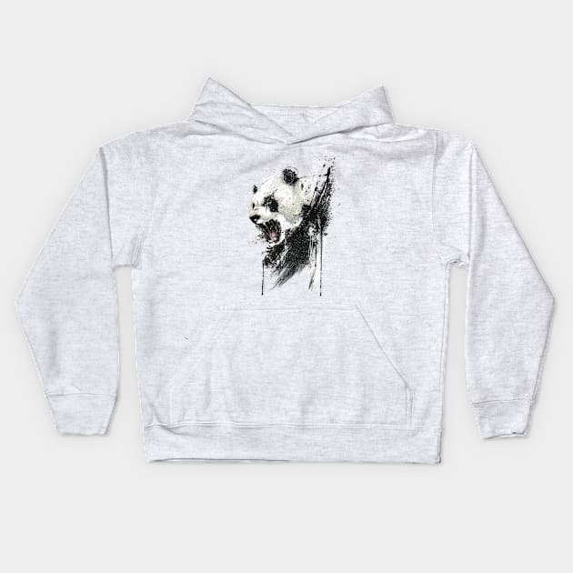 Angry panda Kids Hoodie by Cyberframe